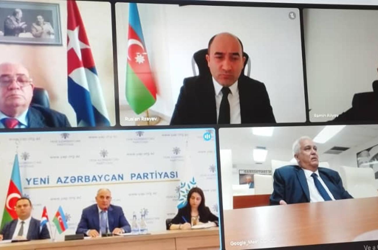 videoconferencia entre dirigentes del Partido Comunista de Cuba y del Partido "Nuevo Azerbaiyán"