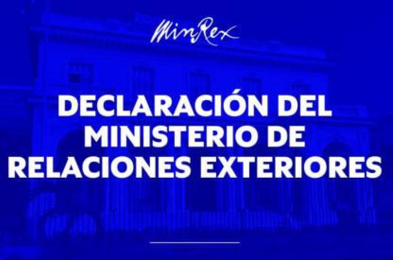 Declaración del Ministerio de Relaciones Exteriores