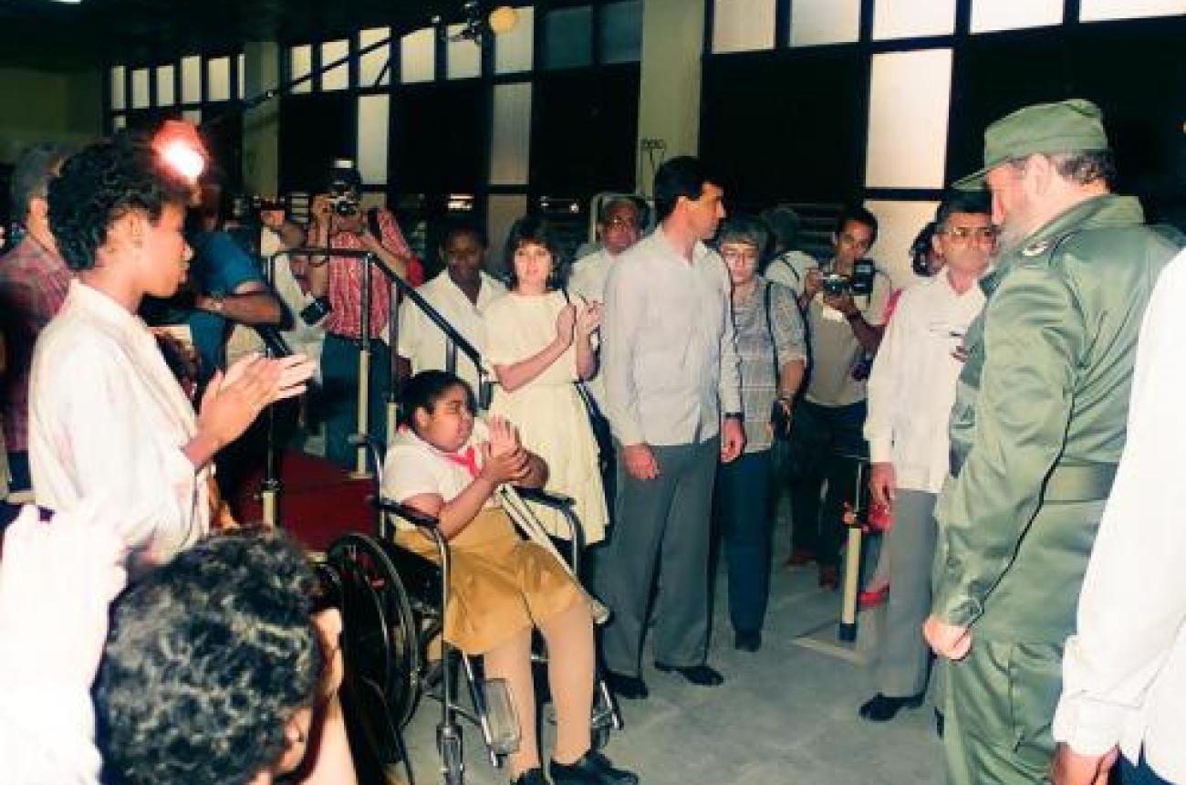 Fidel Castro en la inauguración de la escuela especial “Solidaridad con Panamá”
