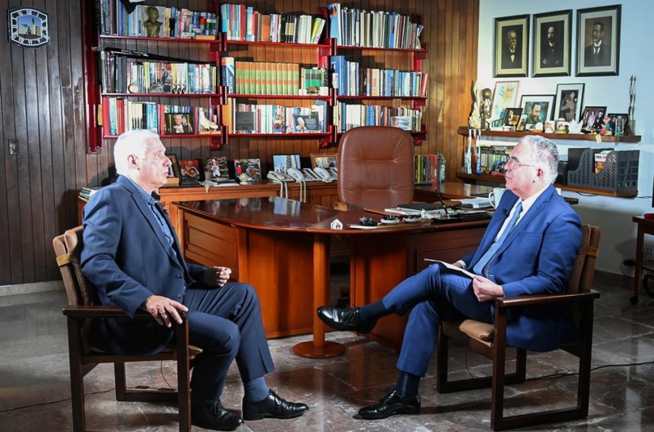 Entrevista concedida por Miguel Mario Díaz-Canel Bermúdez, Primer Secretario del Comité Central del Partido Comunista de Cuba y Presidente de la República, al periodista Roberto Cavada, del Grupo de Comunicación Corripio, de República Dominicana, en el Palacio de la Revolución, el 19 de junio de 2026, “Año del Centenario del Comandante en Jefe Fidel Castro Ruz”.